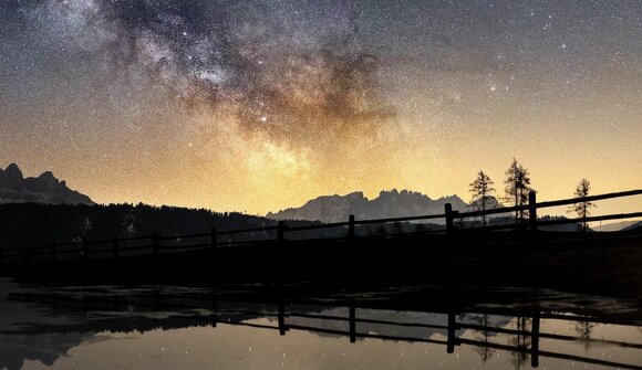 Hiking under the star sky