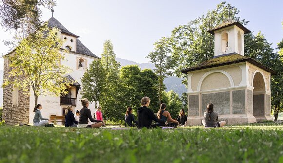 Yoga with fitness breakfast