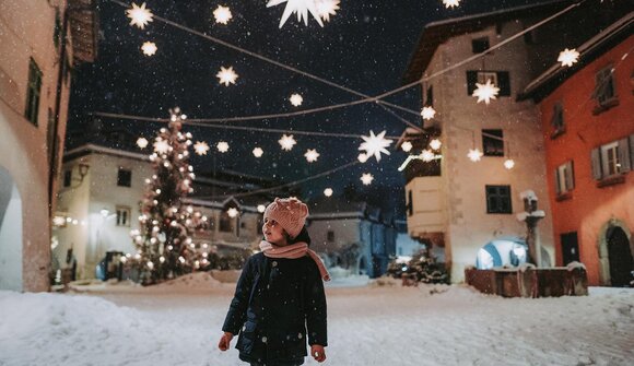 Christmas market under the starry sky