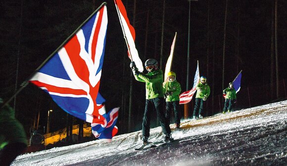 Fire & ice skishow in Antermoia