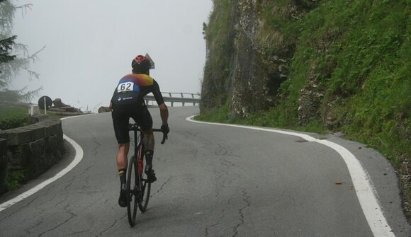 Cycle race up the Passo dello Stelvio