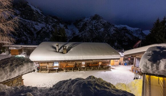 Slittata notturna alla malga Allriss