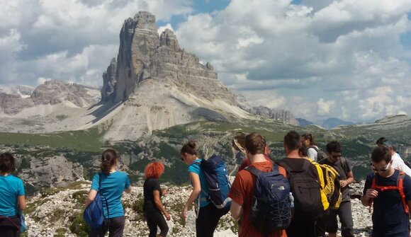Guide at the museum Monte Piana