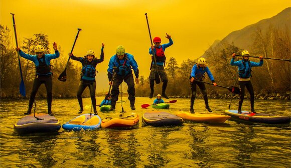 SUP Stand up paddling auf der Etsch