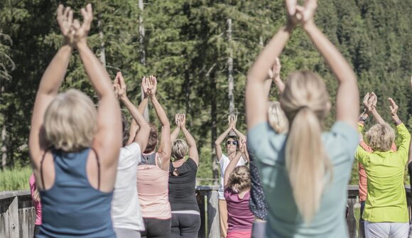 Yoga on the alpine pasture