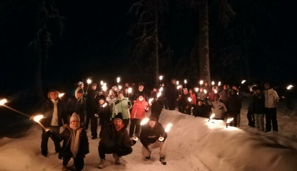 Nocturnal excursion with torchlights