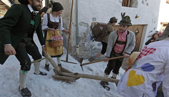 Traditionelles Pflugziehen