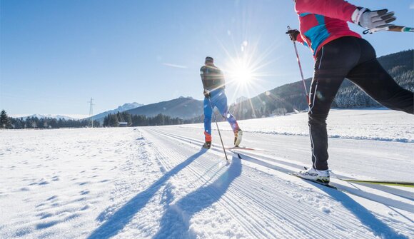 Cross-country skiing in the Dolomites